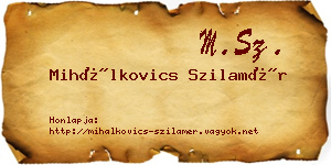 Mihálkovics Szilamér névjegykártya